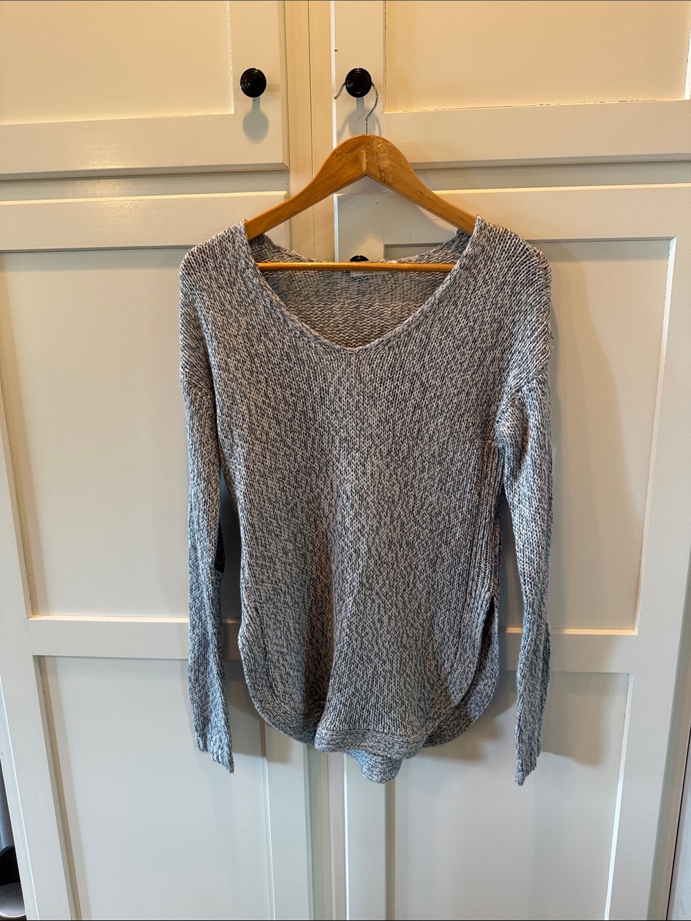 Harper Gray Marled V-Neck Sweater